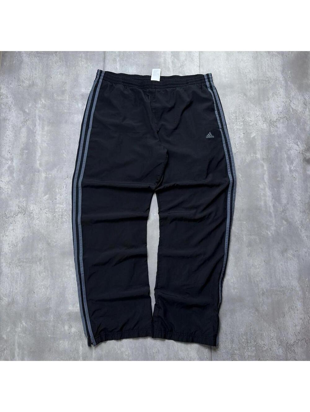 Y2K Black Adidas Striped Grunge Baggy Skater Track Pants